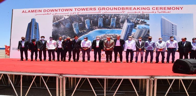 El Gazzar Lays Foundation Stone of Downtown Towers in New Alamein